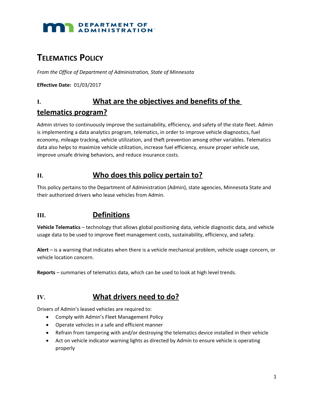 Proposed Ematics Policy Draft