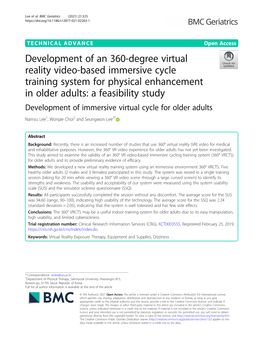 Development of an 360-Degree Virtual Reality Video-Based Immersive Cycle