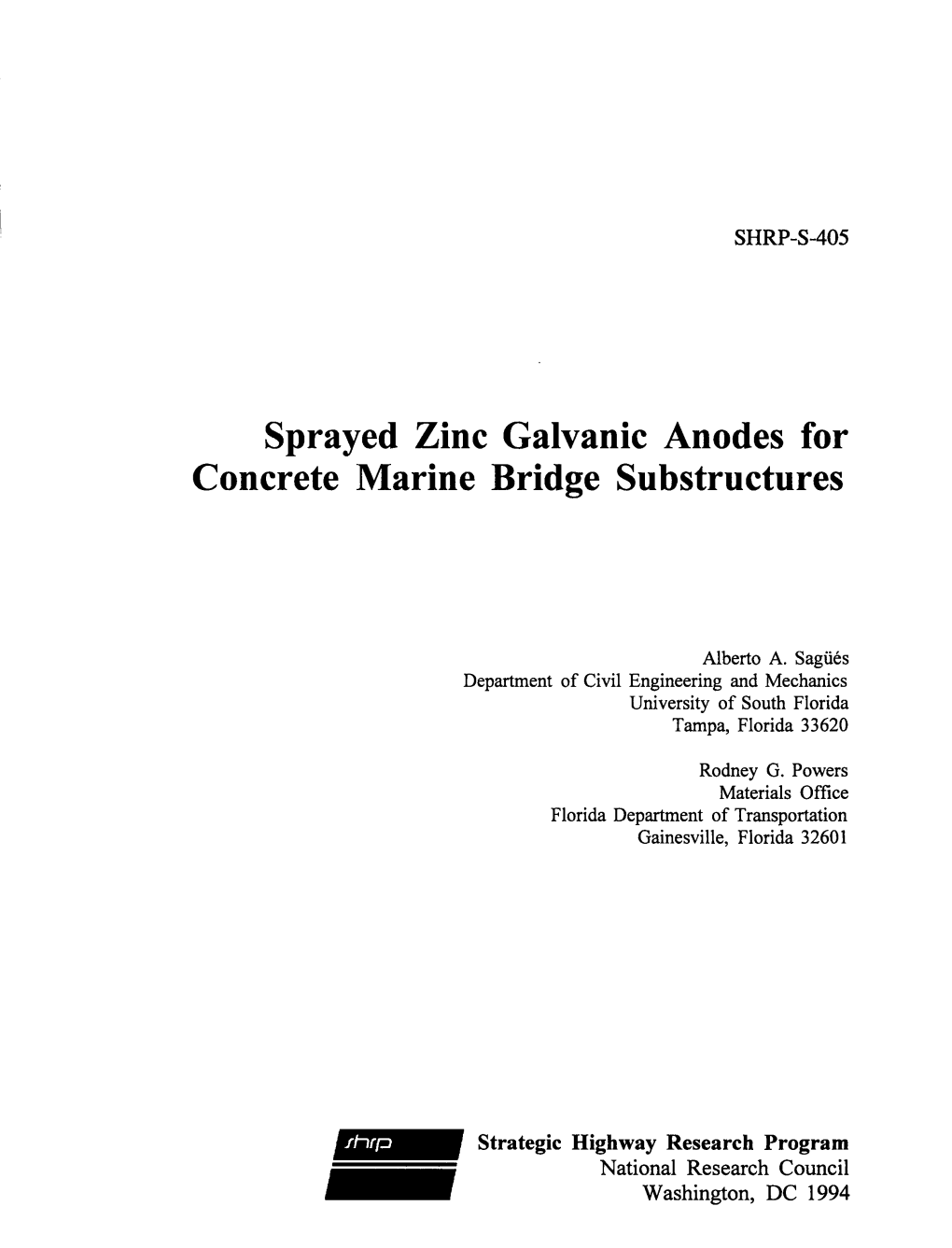 Sprayed Zinc Galvanic Anodes for Concrete Marine Bridge Substructures