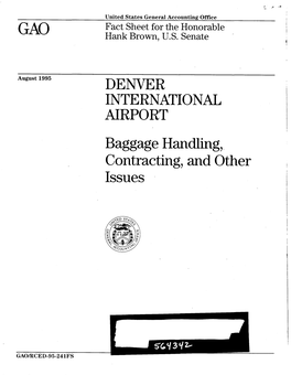 Baggage Handling, Contracting, and Other Issues