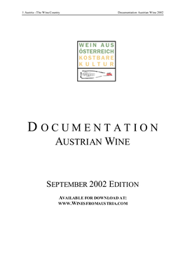 The Wine Country Documentation Austrian Wine 2002