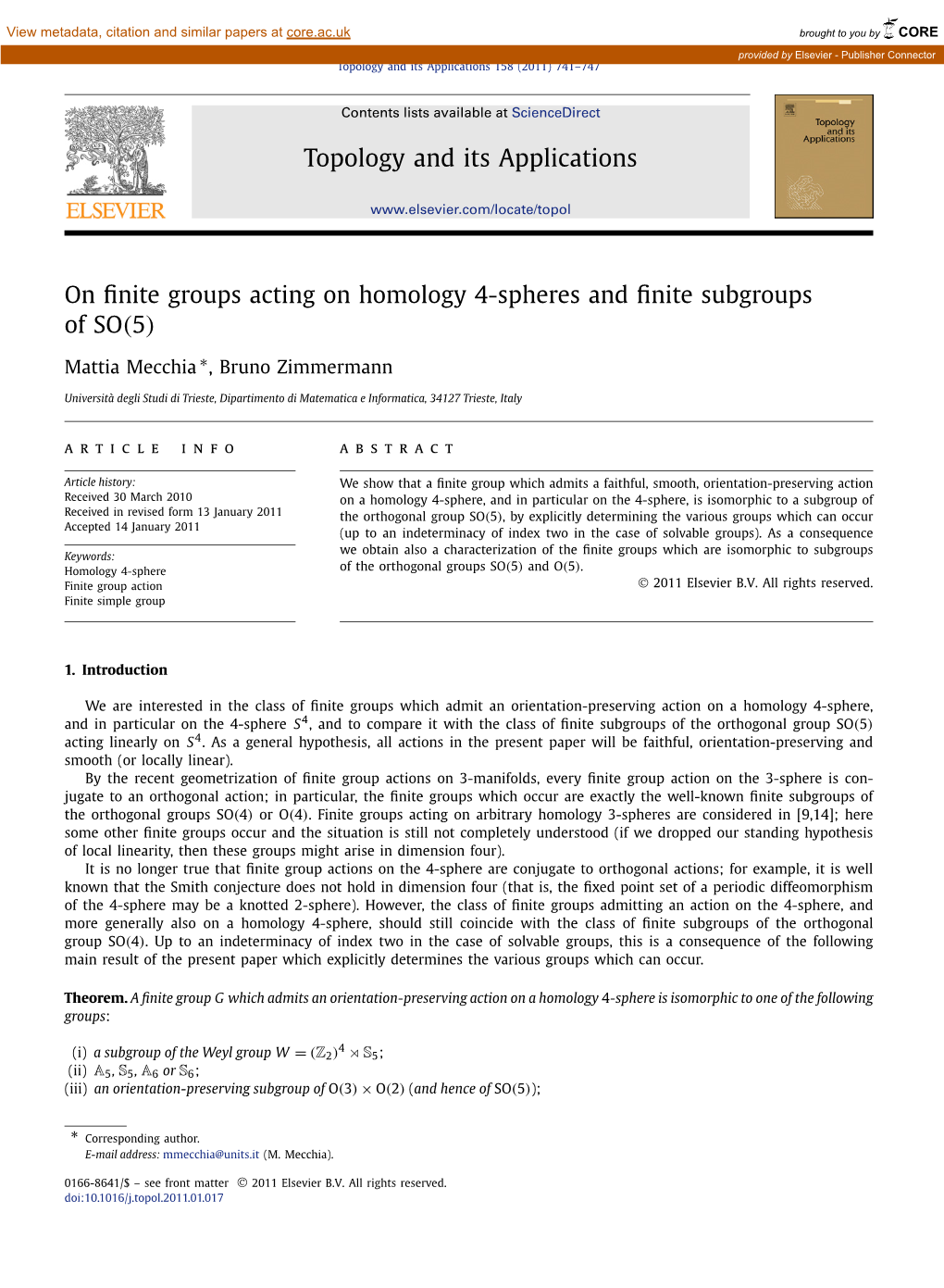 On Finite Groups Acting on Homology 4-Spheres and Finite Subgroups Of