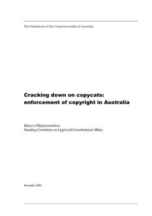 Enforcement of Copyright in Australia And, in Particular, On