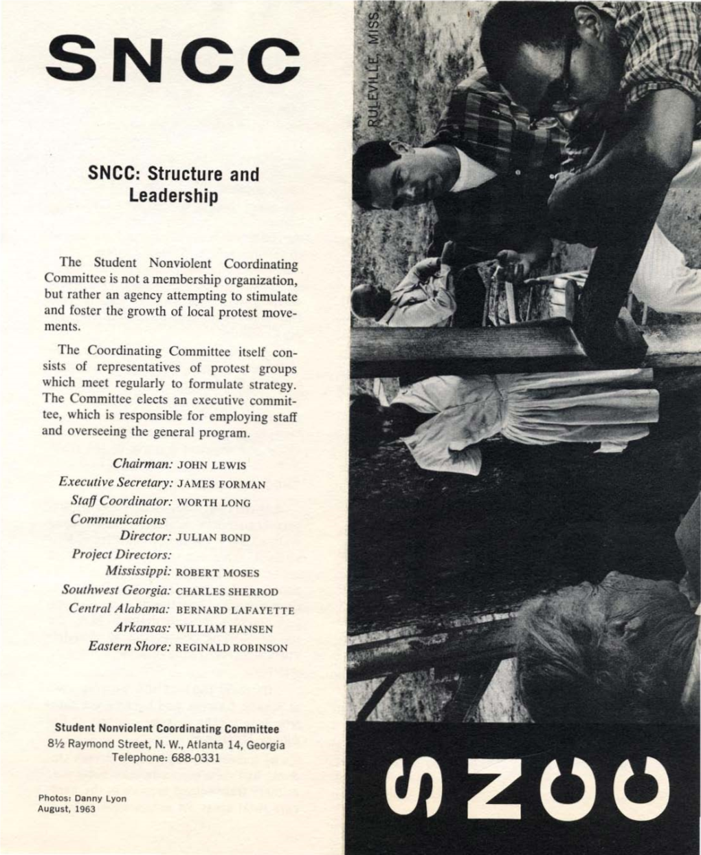 SNCC Brochure, 1963