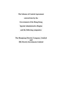 Scheme of Control Agreement