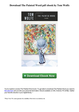 Download the Painted Word Pdf Book by Tom Wolfe