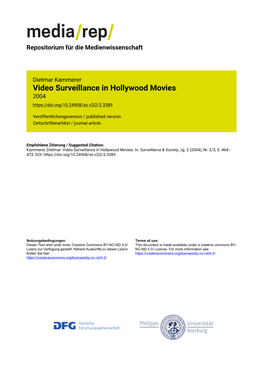 Video Surveillance in Hollywood Movies 2004