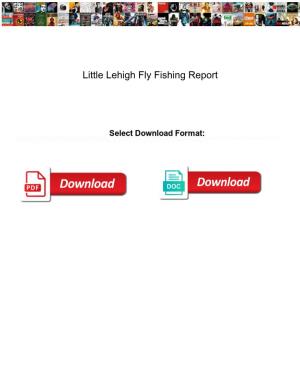 Little Lehigh Fly Fishing Report