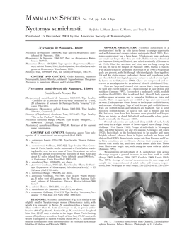 MAMMALIAN SPECIES No. 754, Pp. 1–6, 3 Figs