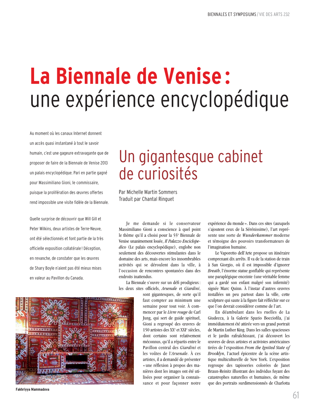 La Biennale De Venise : Une Expérience Encyclopédique