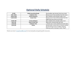 Optional Daily Schedule