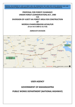 Proposal for Diversion of 4.0077 Ha Forest Area For