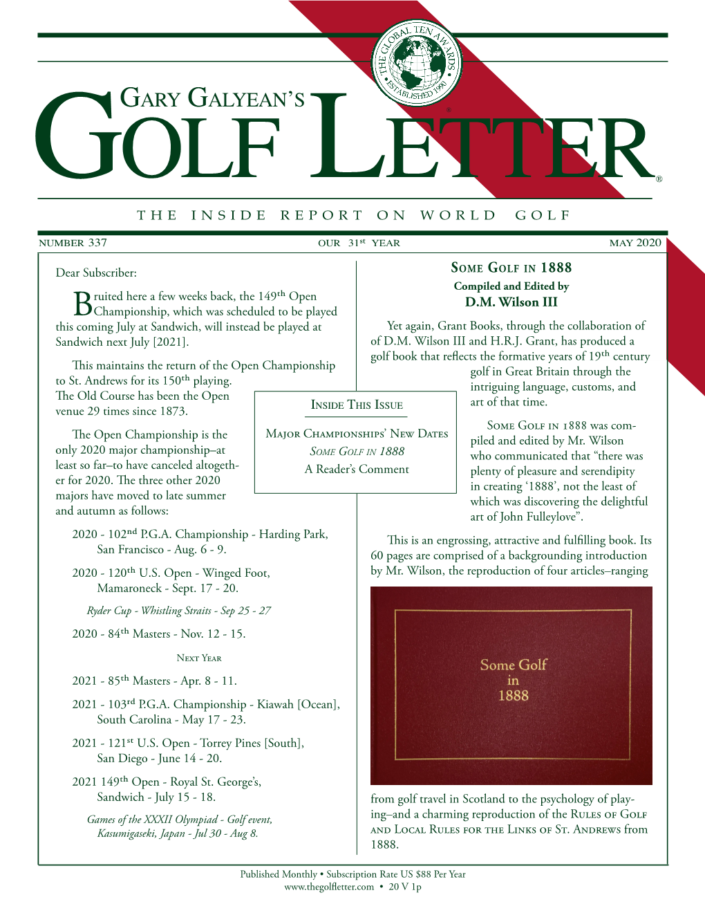 Gary Galyean's Golf Letter