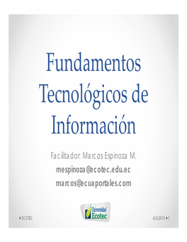 Fundamentos Tecnológicos De Información