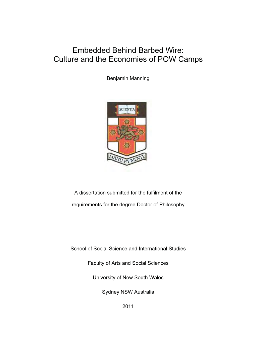 Culture and the Economies of POW Camps