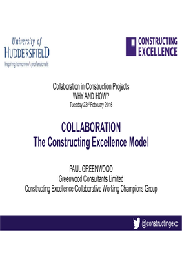 COLLABORATION the Constructing Excellence Model