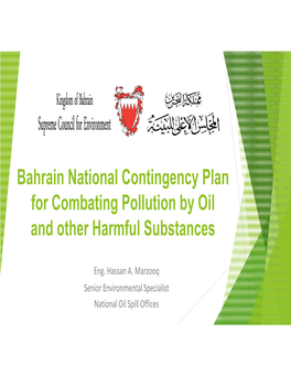 Bahrain National Contingency Plan for Combating Pollution by Oil and Other Harmful Substances