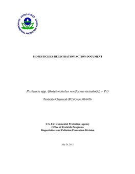 Biopesticides Registration Action Document for Pasteuria