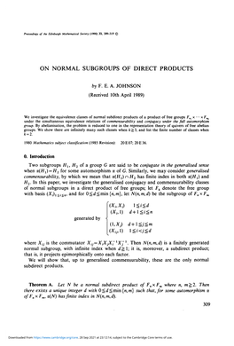 On Normal Subgroups of Direct Products