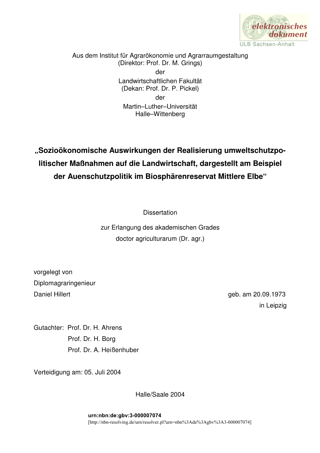 „Sozioökonomische Auswirkungen Der Realisierung Umweltschutzpo