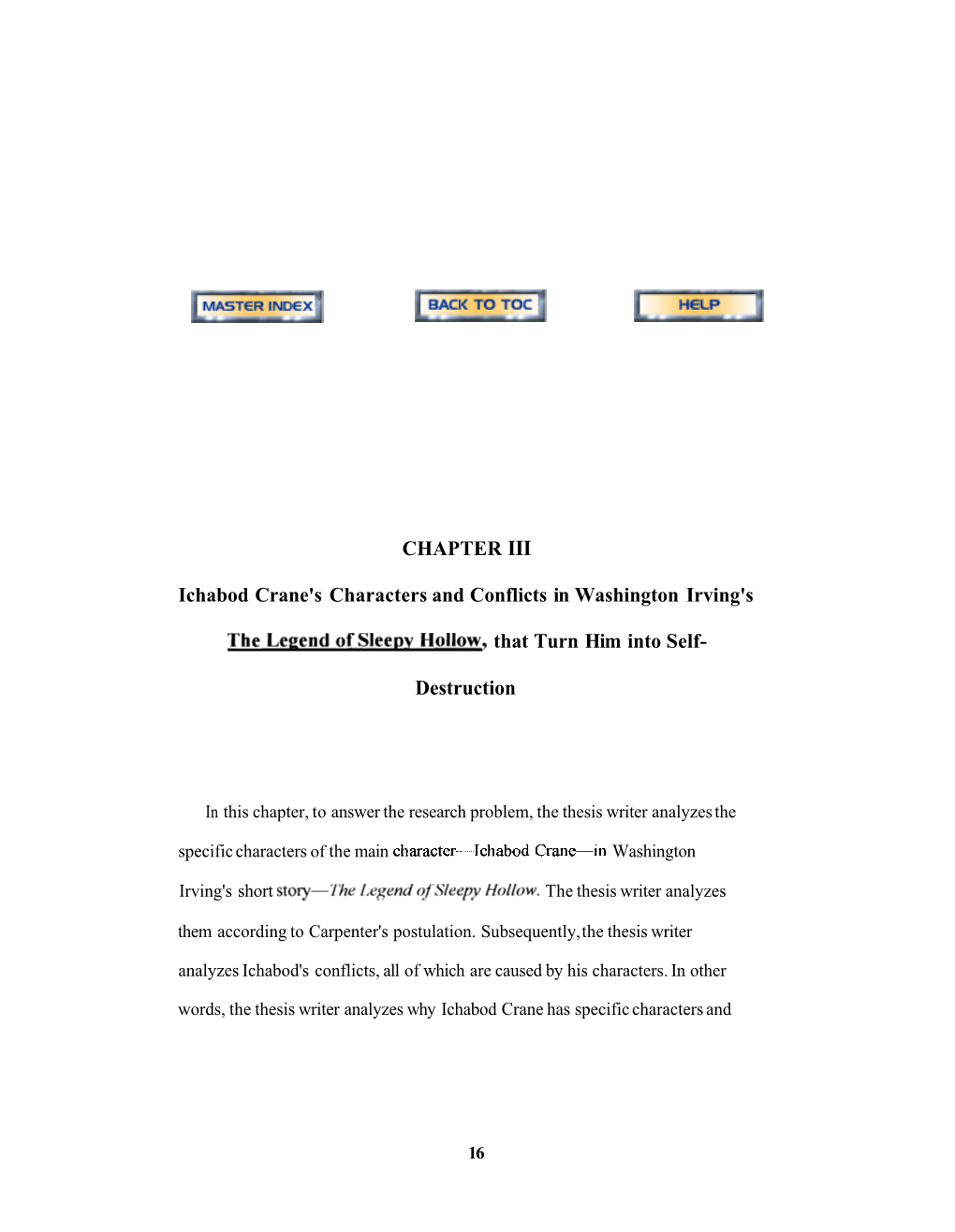 An Analysis of Ichabod Crane's Self-Destruction in Washington