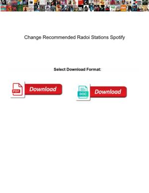 Change Recommended Radoi Stations Spotify