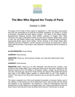 The Men Who Signed the Treaty of Paris