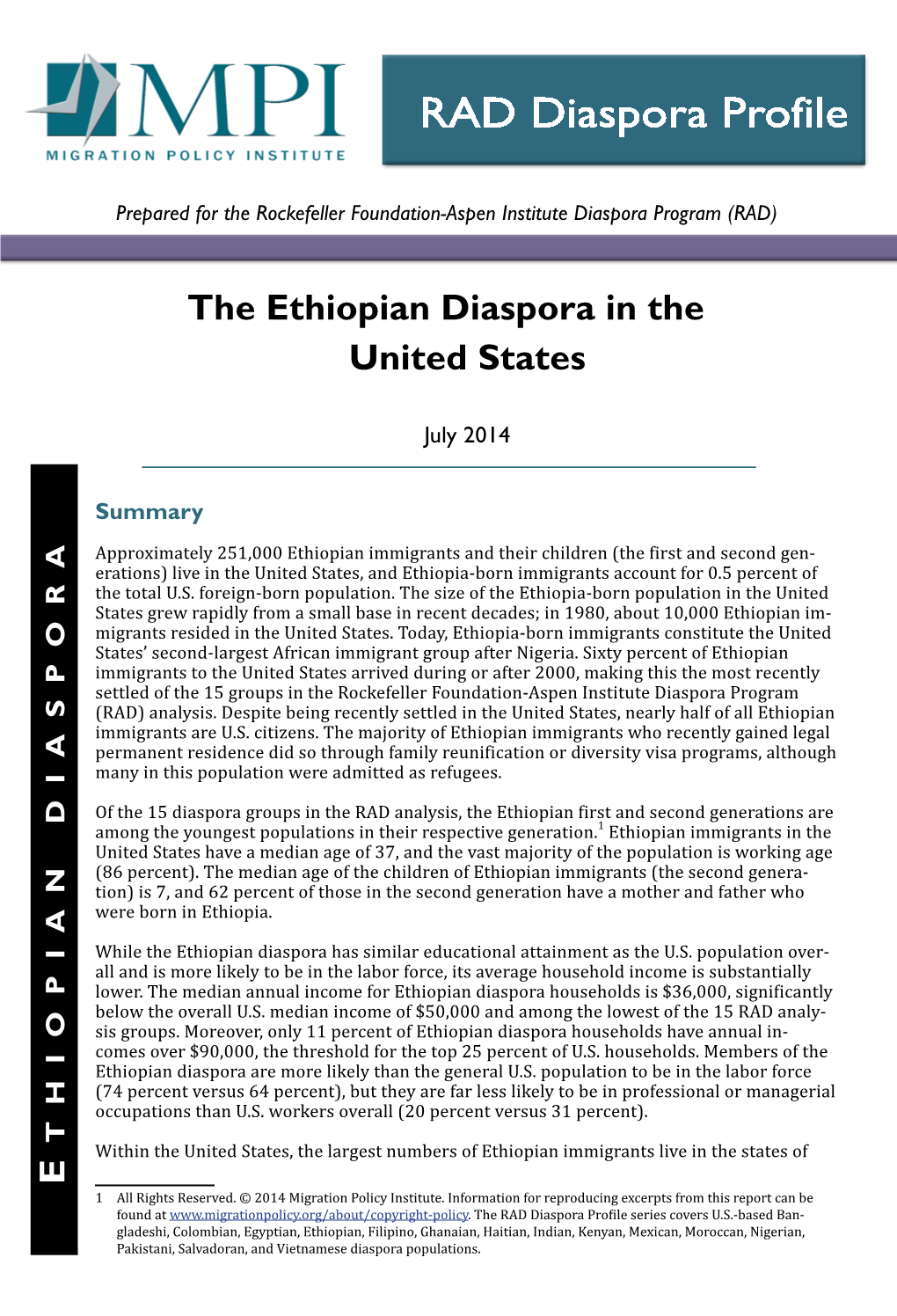 The Ethiopian Diaspora in the United States
