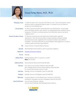 Grace Fortes Monis, M.D., Ph.D