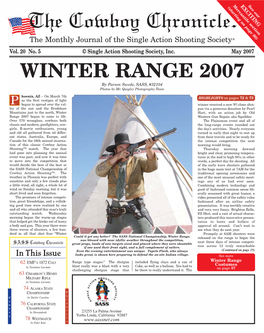 May 2007 WINTER RANGE 2007 by Parson Swede, SASS, #32104 Photos by Mr