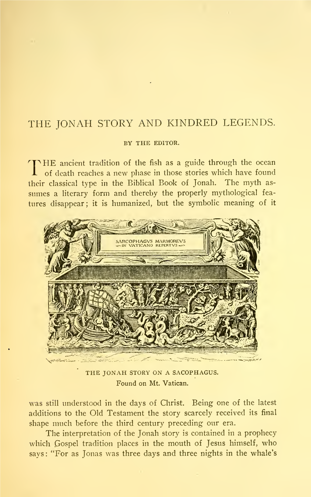 The Jonah Story and Kindred Legends