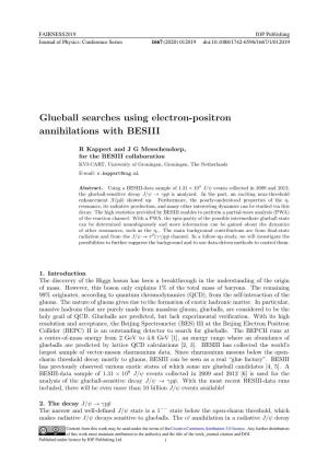 Glueball Searches Using Electron-Positron Annihilations with BESIII