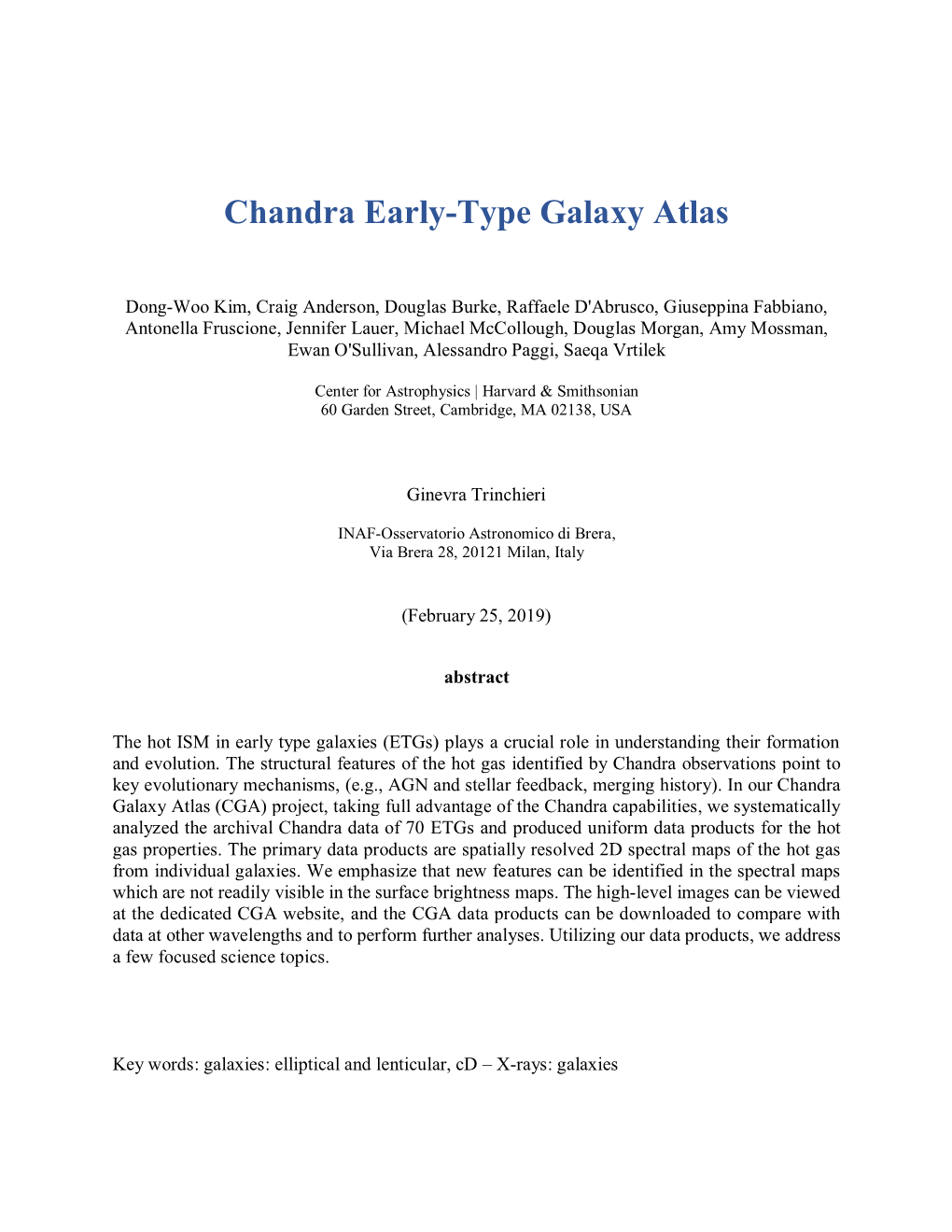 Chandra Early-Type Galaxy Atlas