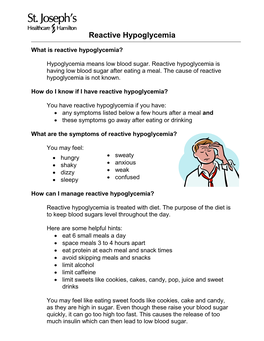 What Is Reactive Hypoglycemia?