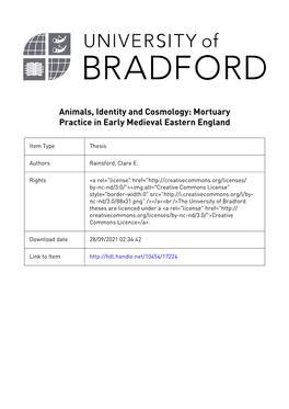 Animals, Identity and Cosmology: Mortuary Practice in Early Medieval Eastern England