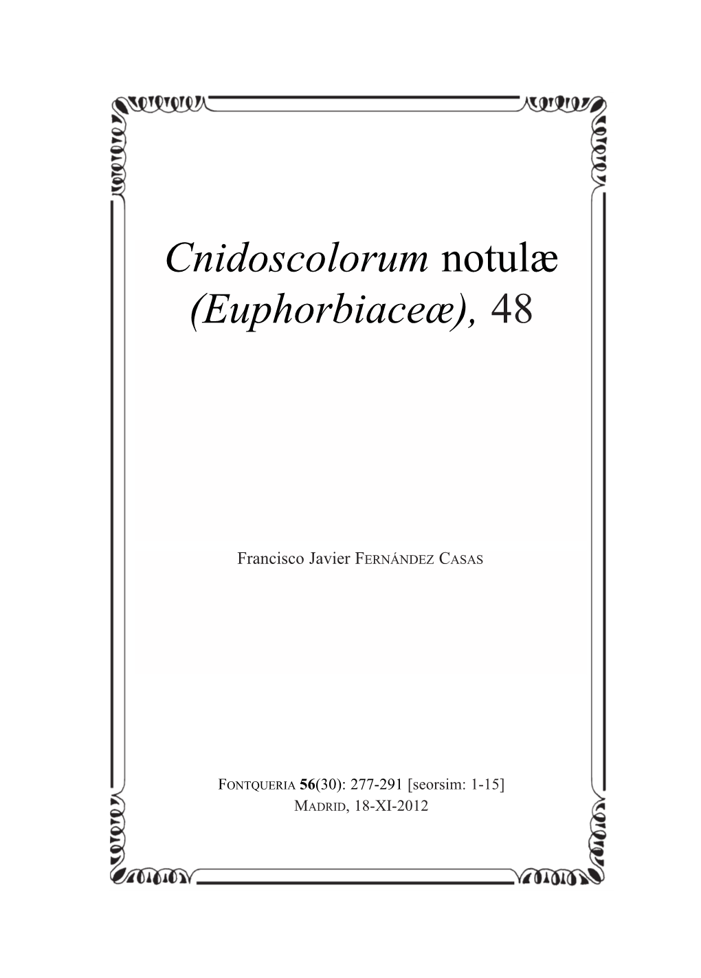 Cnidoscolorum Notulæ (Euphorbiaceæ), 48