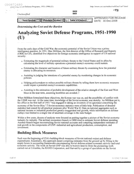Analyzing Soviet Defense Programs, 1951-1990 (U)