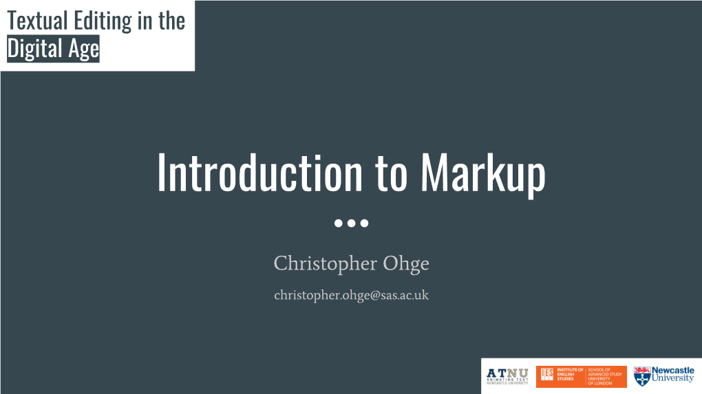 Introduction to Markup