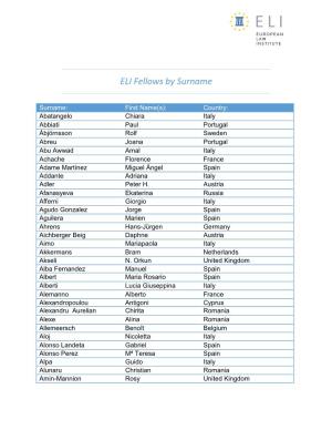 ELI Fellows by Surname