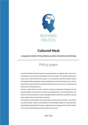 Cultured Meat Policy Paper