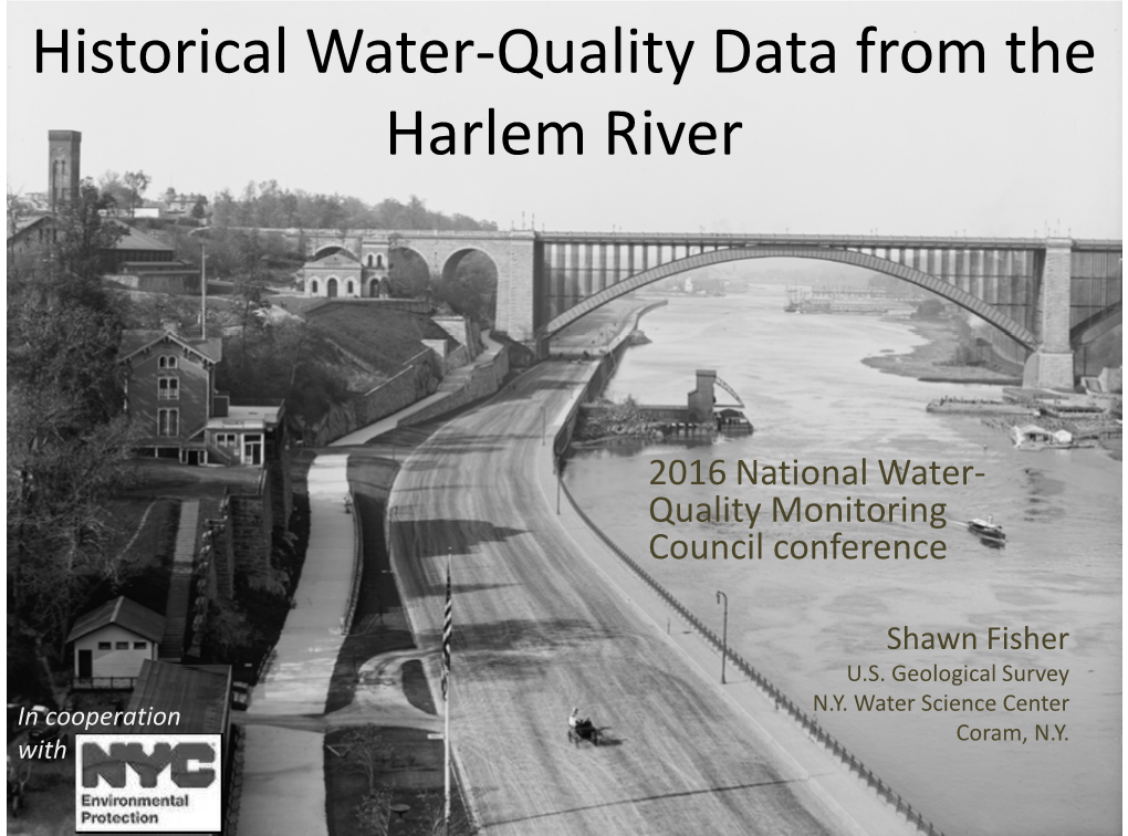 Historical Water-Quality Data from the Harlem River, New York