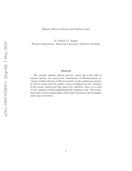 Mimetic Horava Gravity and Surface Terms