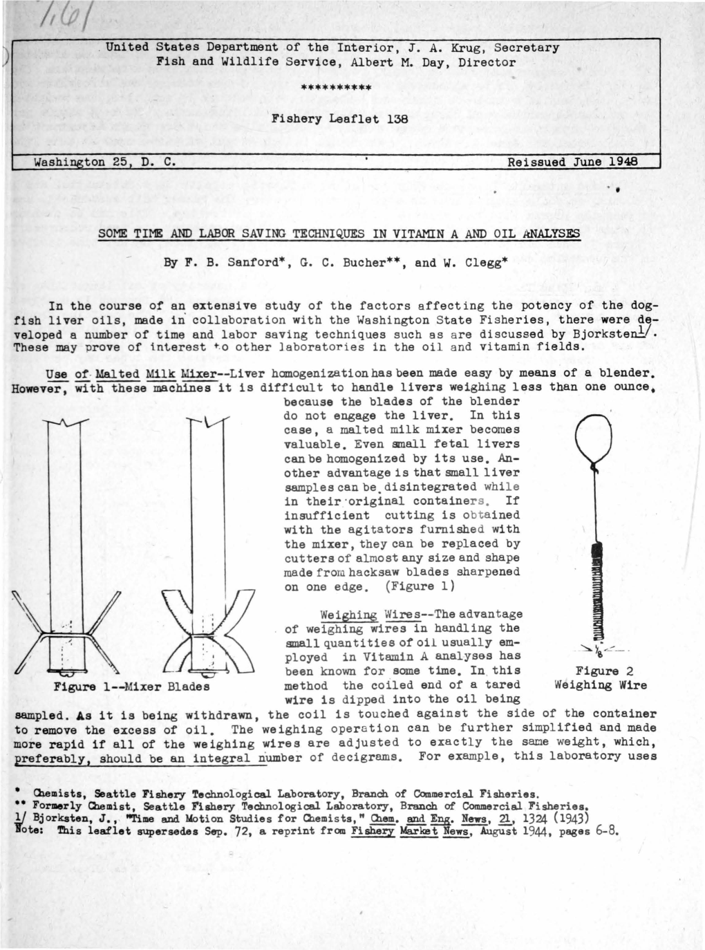 United States Department of the Interior, J. A. Krug, Secretary Fish