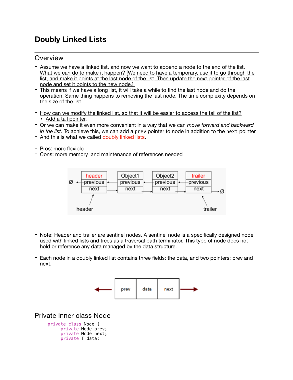 Doubly Linked Lists