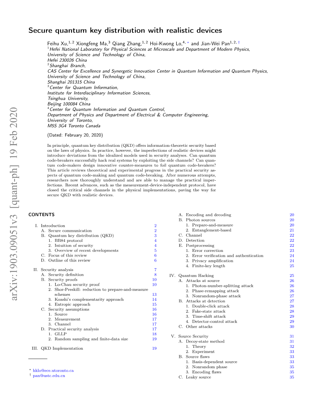 Arxiv:1903.09051V3 [Quant-Ph] 19 Feb 2020 3