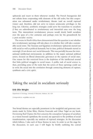 Taking the Social in Socialism Seriously