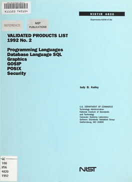 VALIDATED PRODUCTS LIST 1992 No.2