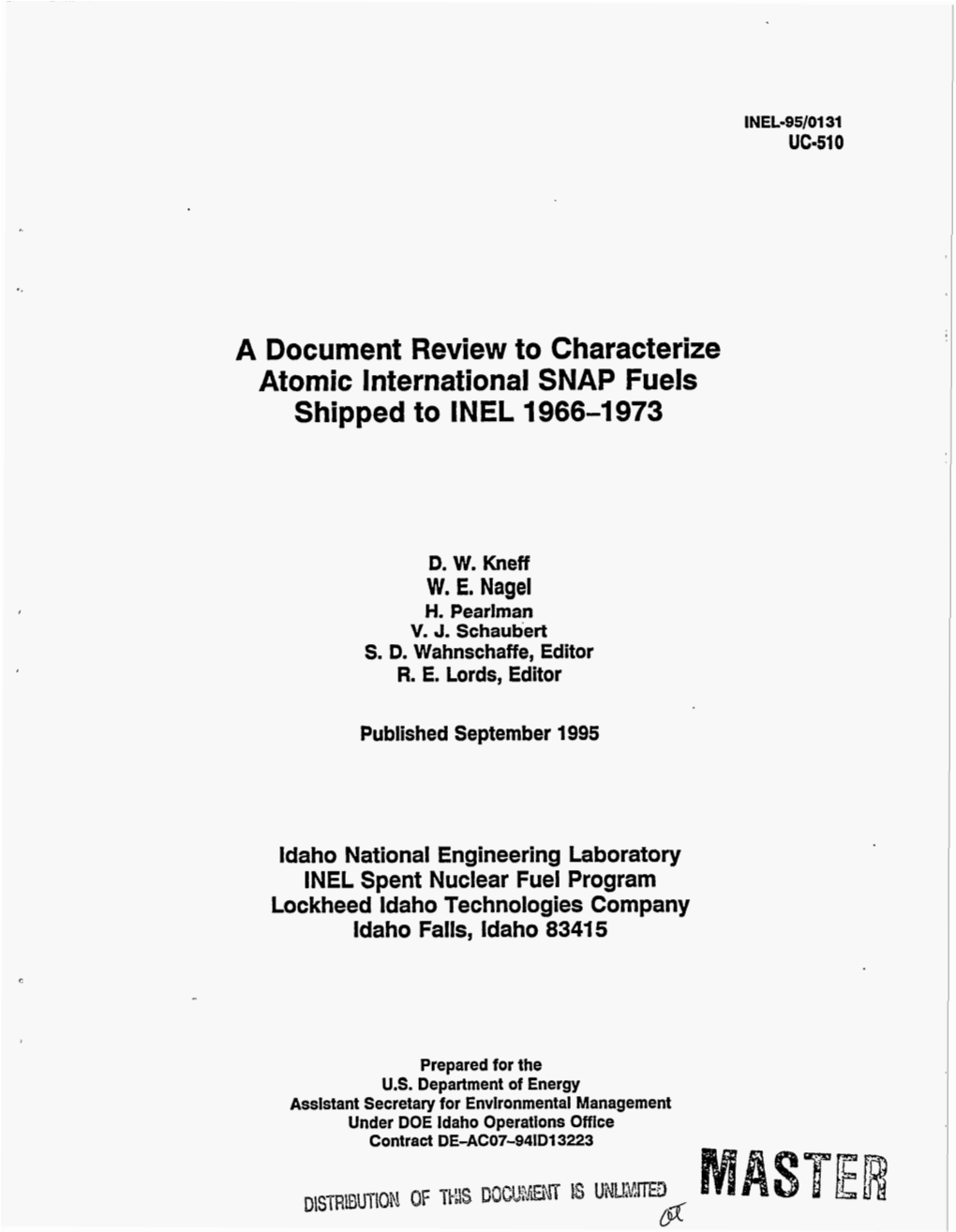 A Document Review to Characterize Atomic International SNAP Fuels Shipped to INEL 1966-1973