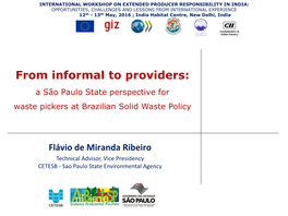 From Informal to “Providers”: Waste Pickers at Brazilian Solid Waste Policy