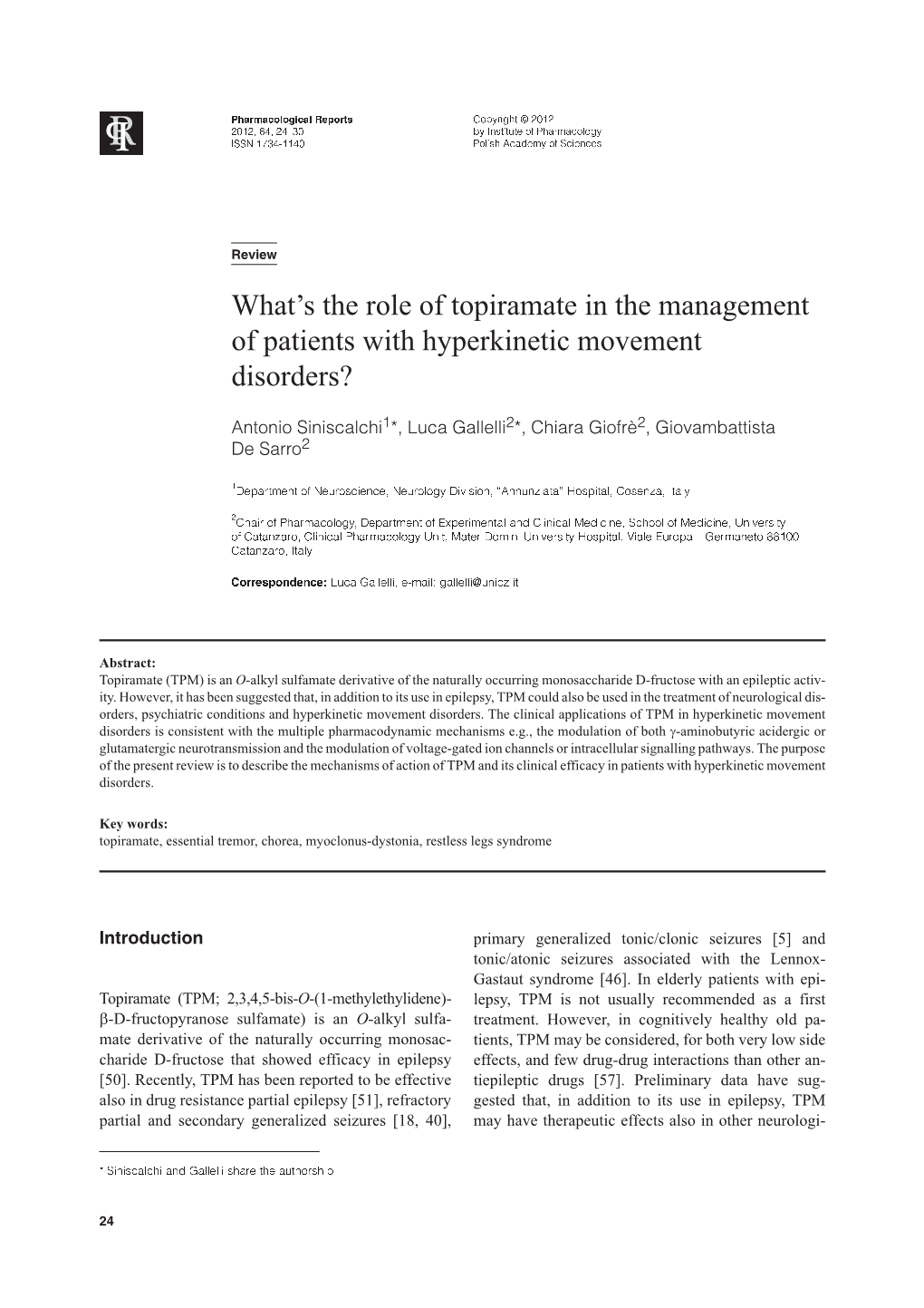 What's the Role of Topiramate in the Management of Patients With